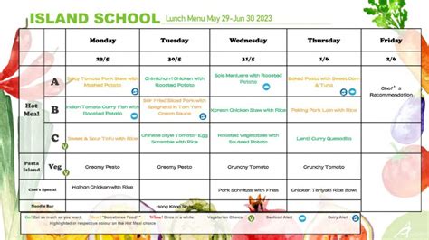 Island School – ESF June Lunch - Island School - ESF