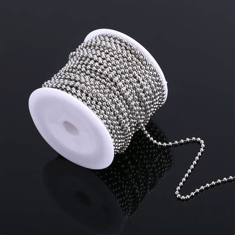 Feets Stainless Steel Bead Ball Chain With Pcs Matching Etsy