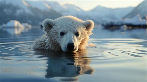 Premium Photo | Solitary polar bear on a shrinking ice floe