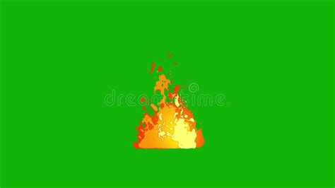 Cartoon Fire Top Resolution Green Screen Footage 4k Stock Footage