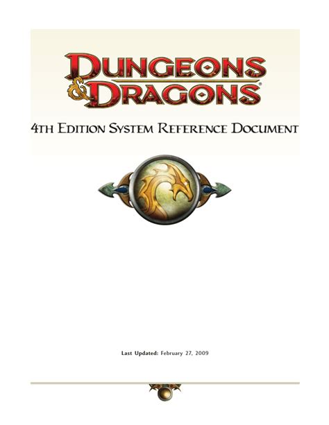 Dnd 4th Edition Srd System Reference Document