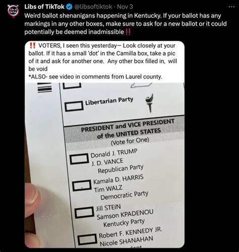 False Posts Claim Black Dot On Kentucky Ballots Voids Votes Cast For