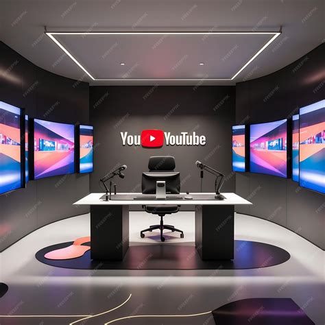 modern youtube studio background premium ai generated image