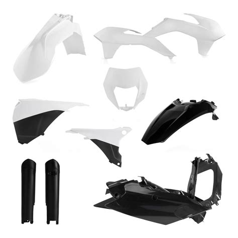 Kit Plastique Complet Acerbis Ktm Exc Noir Blanc Brillant