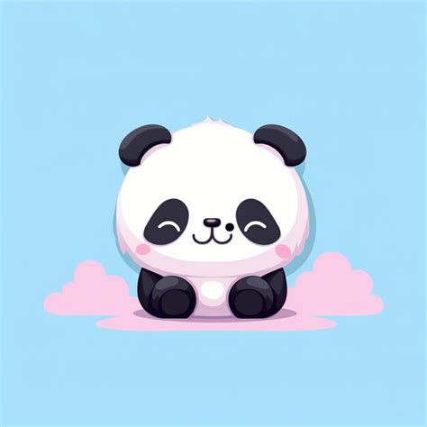 Panda Bonito Dos Desenhos Animados Sentado Na Ilustra O Vetor De Fundo