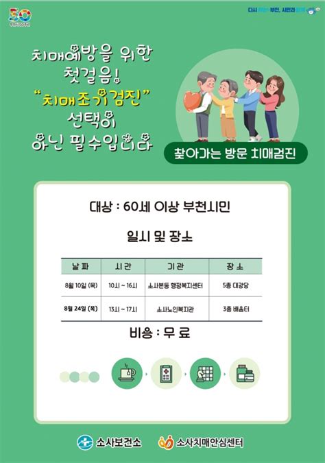 부천시 10일부터 동별 치매 조기 검진 사업 운영 경인매일 세력에 타협하지 않는 신문