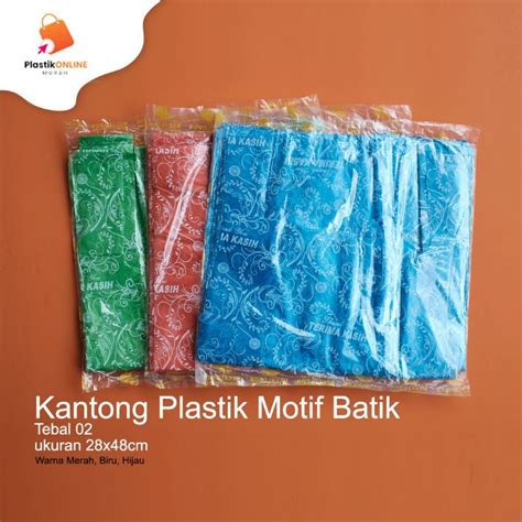 Jual Kantong Plastik Motif Batik 28 Cm Isi 40 Lbr Kantong Kresek