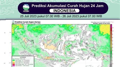 Prakiraan Hujan Di Indonesia Hari Ini Selasa 25 Juli 2023 BMKG