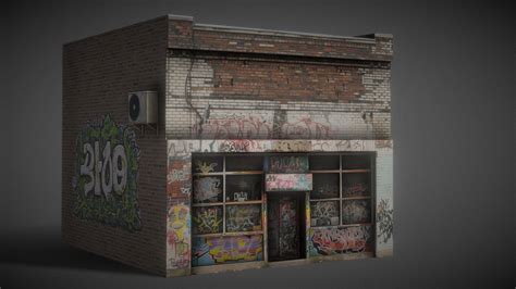 Ghetto Hood Graffiti Detroit Building #1 - Download Free 3D model by ...