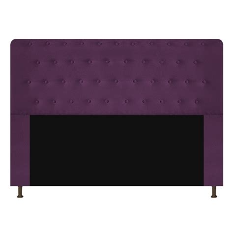 Cabeceira Estofada Brenda Cm Casal Boton Suede Roxo Doce