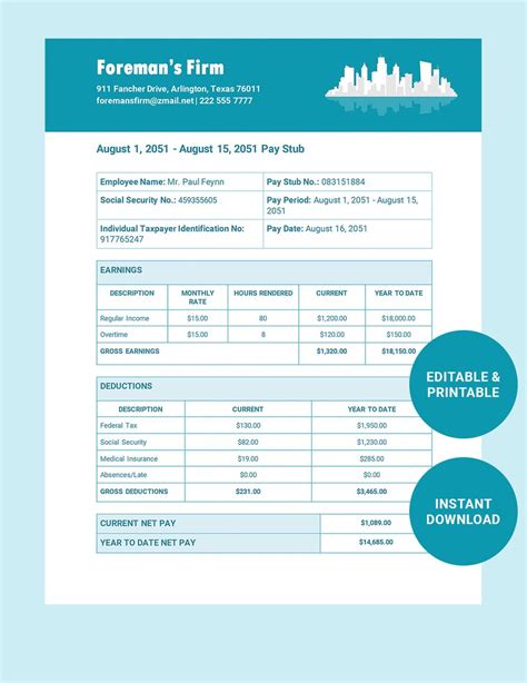 Payslip Word Templates - Design, Free, Download | Template.net