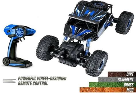 Sanjary Blue Plastic Fiber Iron Rc Rock Crawler Vehicle Buggy Car Wd