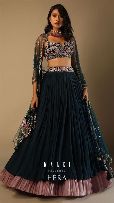 Emerald Green Lehenga With Hand Embroidered Choli Using Multi Colored