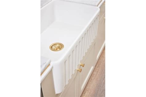 X Mm Brushed Brass Basket Waste With Long Screw