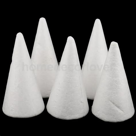 5 Pieces Cone Shaped Styrofoam Foam Ornaments For Handmade Diy