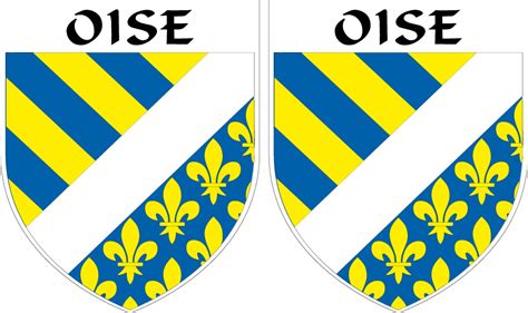 2 x STICKER BLASON OISE département 60 Autocollant 4x5 cm SAFIRMES