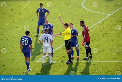 Soccer Referee With Yellow Card Editorial Stock Photo - Image: 20990453