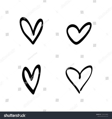 Heart Symbols Hand Drawn Vector Icons Vector De Stock Libre De