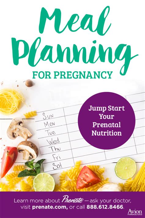 Jump Start Your Prenatal Nutrition With Meal Planning Prenate Vitamin