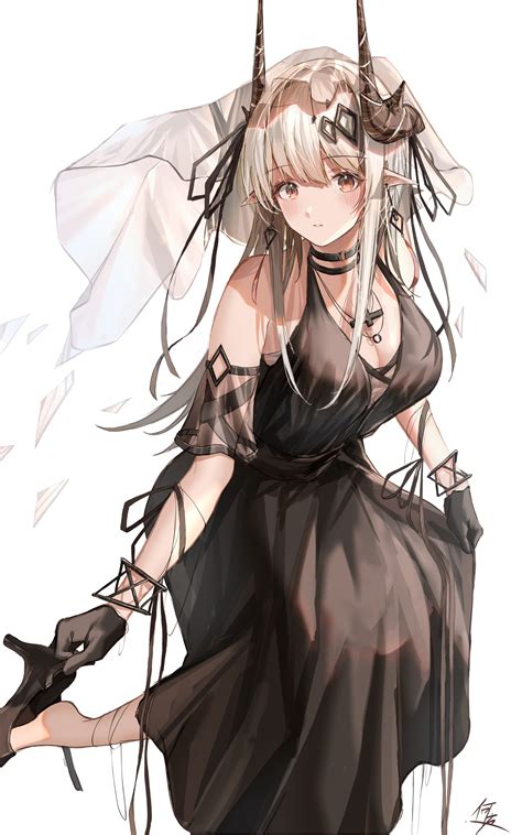 User Yujg3254 Arknights Mudrock Arknights Dress Heels Horns Pointy Ears 1074538 Yande Re