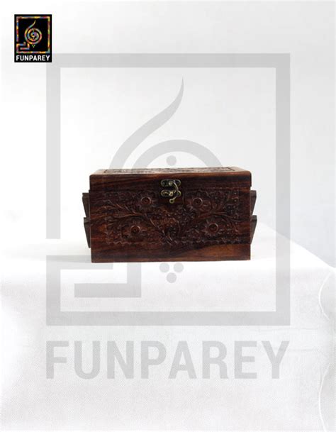 Hand Carved Wooden Cantilever Jewelry Box 69 Funparey