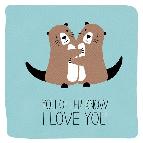 Otter Love Card By Allihopa Otter Love Otters Funny Love Cards