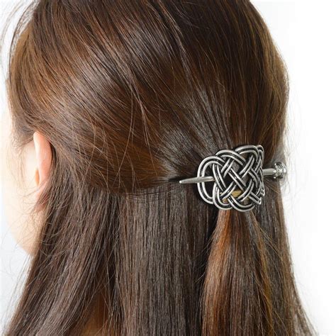 Viking Celtic Hair Slide Hairpins Antique Silver Hair Accessories For