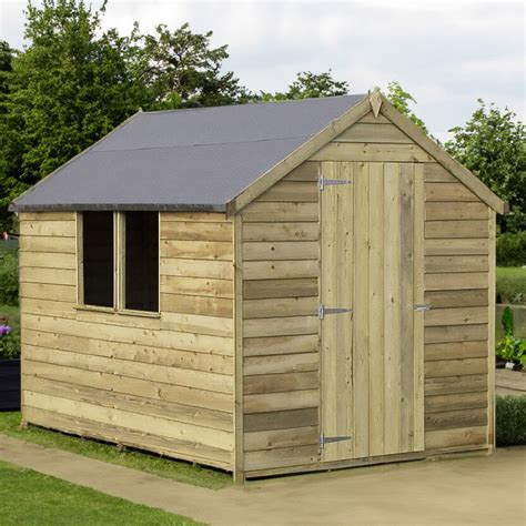 Shire 8 X 6ft Overlap Apex Garden Shed With Windows Wilko