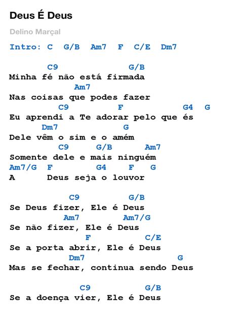 Te Chamam De Deus E De Senhor Cifra - Cifra - Deus É Deus | PDF