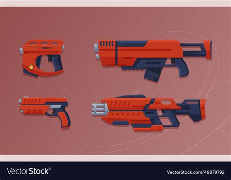 Futuristic weapons for games laser Royalty Free Vector Image