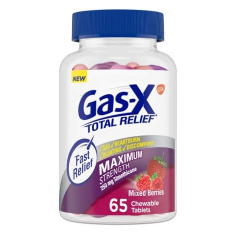 Gas-X Total Relief Heartburn and Gas Relief Chewable Tablets, 65 ct - Fred Meyer