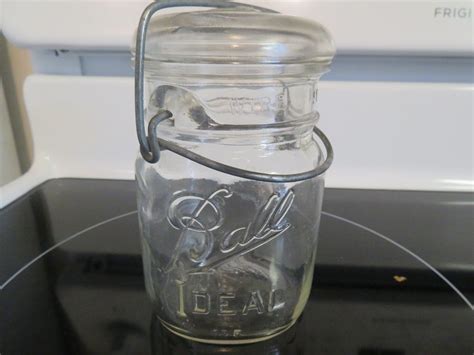 Vintage Ball Ideal Mason Jars Wire Side Clear Glass Pint Size Marked