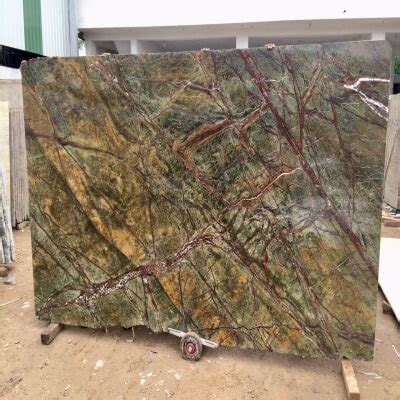 Polished Rainforest Green Marble Slabs For Flooring Counter Tops Etc