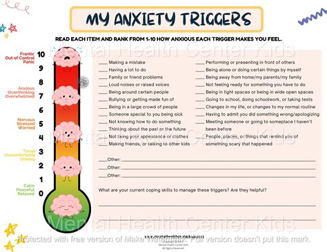 Anxiety Triggers Worksheet Worksheets Library