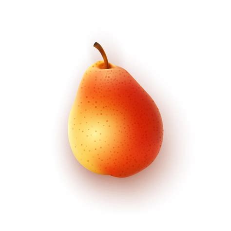 Premium Vector Realistic Ripe Pear On A White Background Vector