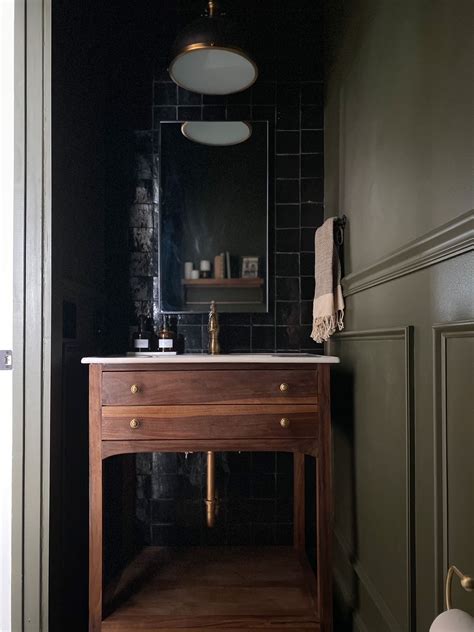 Moody powder room reveal – Artofit