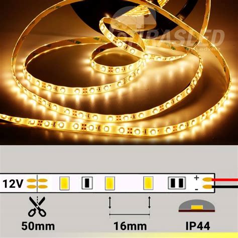 TIRA LED SILICONADA IP44 4 8W M 12V LUZ CALIDA 2700K Longtitud Metros