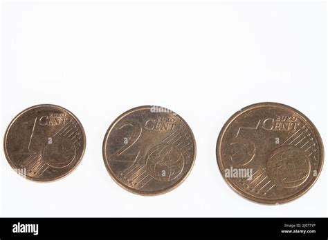 1, 2, and 3 Euro Cent Coin on white Background Stock Photo - Alamy