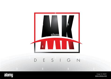 Mk M K Logo Letters With Red And Black Colors And Swoosh Creative