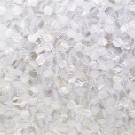 Serene White Pearl Hexagon Polished Tile Shell Mosaic Tile Shell