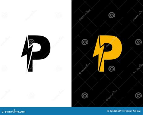 Initial Letter P Electric Logo Creative Letter P Electric Logo Vector