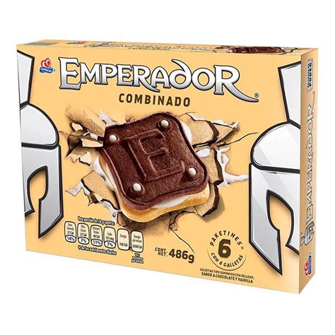 Galletas Emperador Combinado Sabor Chocolate Y Vainilla 6 Paketines 486