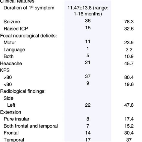 Demographic Clinical And Radiological Findings In This Series