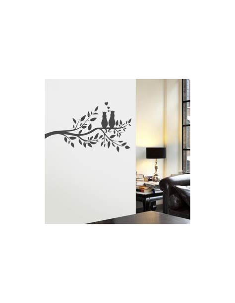 Sticker Branche D Arbre Avec Chats Amoureux Stickers Nature Animaux