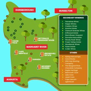 Margaret River Wineries Map (Including Top Local Attractions) | Harvest Tours