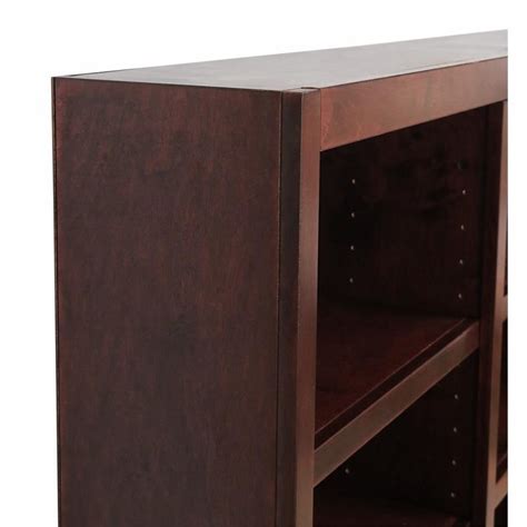 Traditional Tall Shelf Triple Wide Wood Bookcase In Cherry