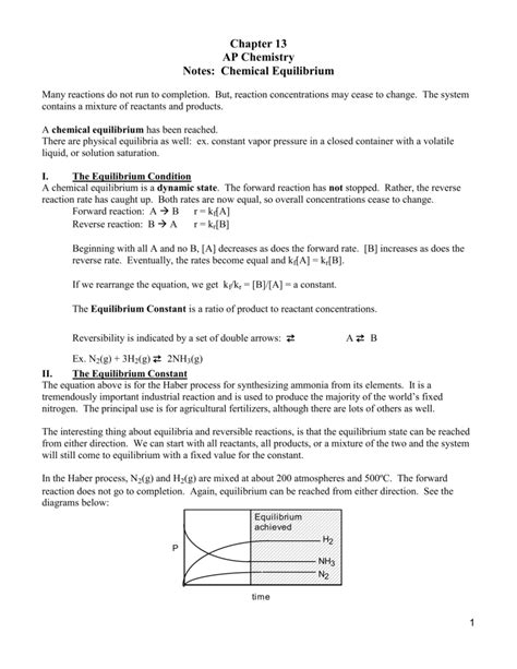 Ch 13 Notes Equilibrium 1