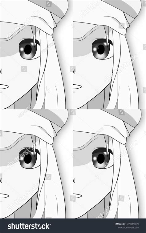 Anime Girl Cartoon Character Closeup Face 库存插图 1589019199 Shutterstock