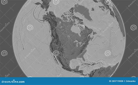 Globe Centered On United States Of America Neighborhood Bilevel Stock