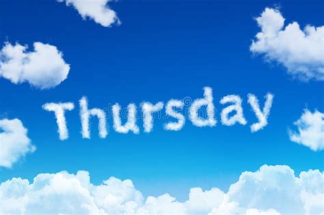 Days of the Week - Thursday Cloud Word with a Blue Sky. Stock Illustration - Illustration of ...